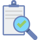 quality,magnifying glass,document,files and folders,loupe,check mark,shapes and symbols,survey,fact,assurance,quality control